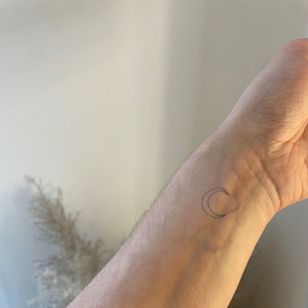Temporary tattoo moon