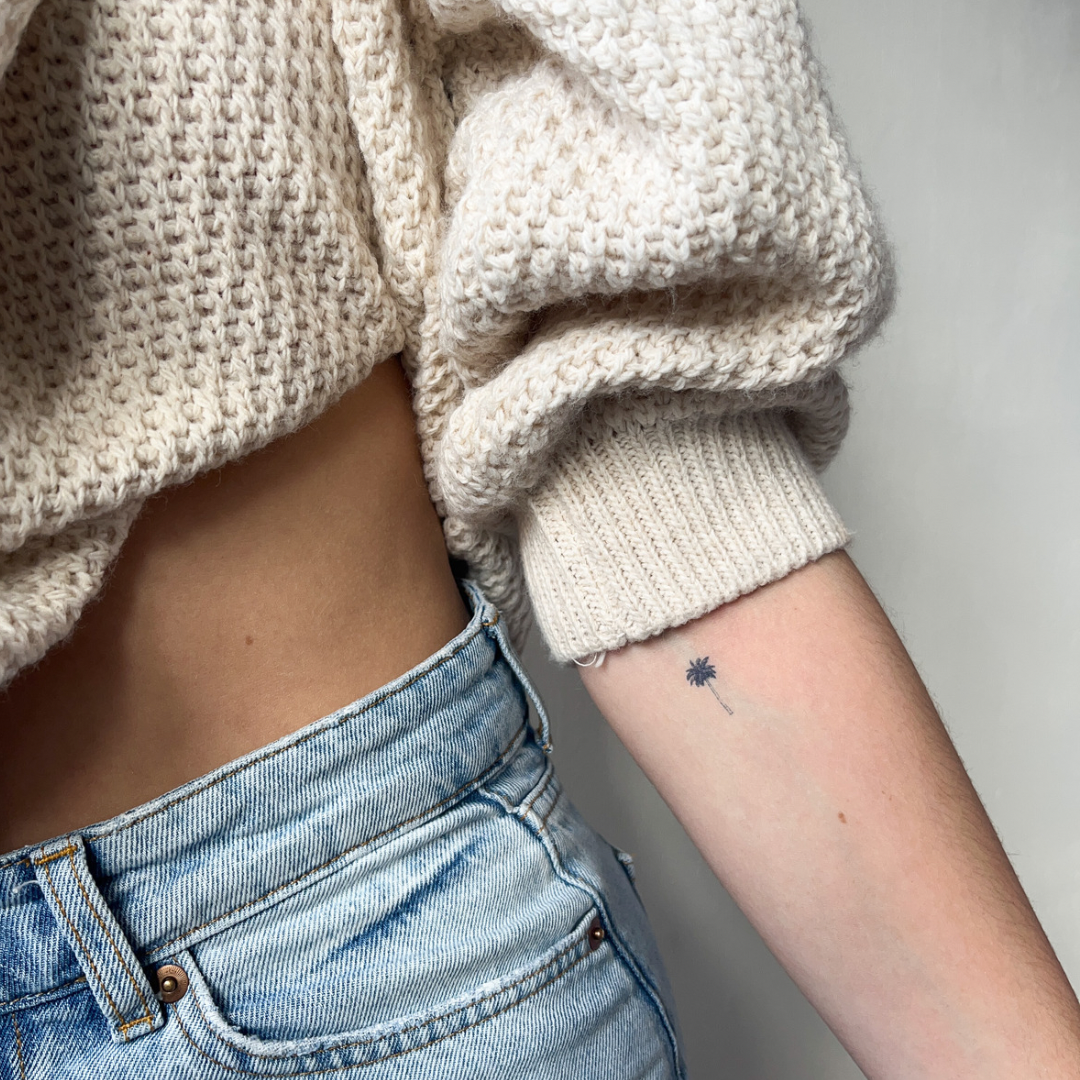 Temporary tattoo palm tree