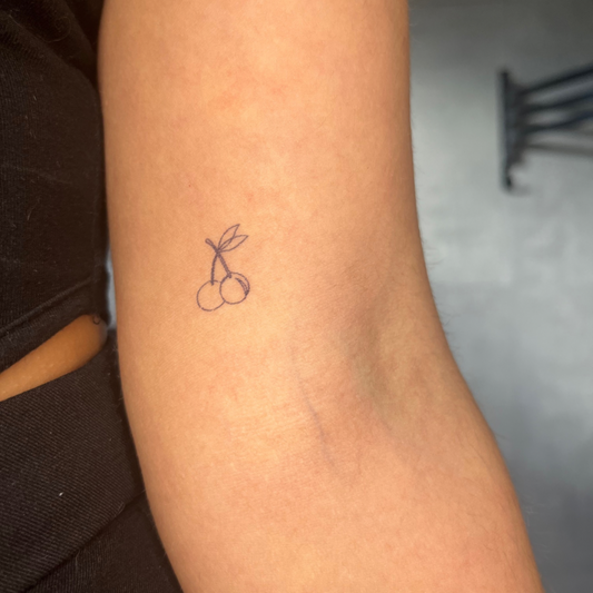 Temporary tattoo cherries