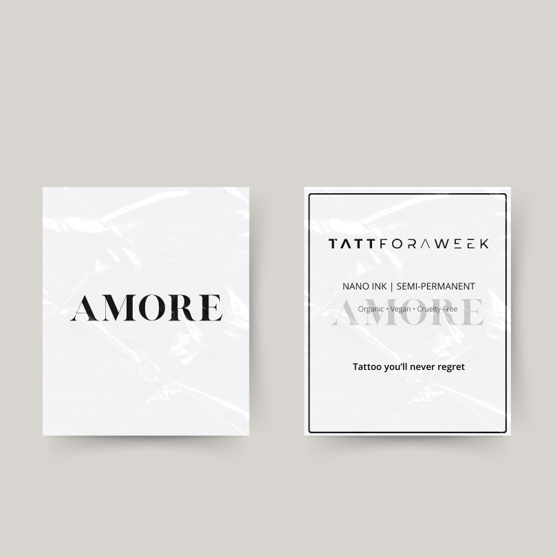 Temporary tattoo amore