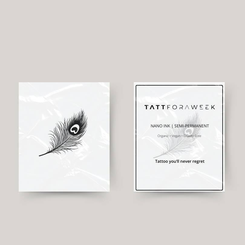 Temporary tattoo peacock feather