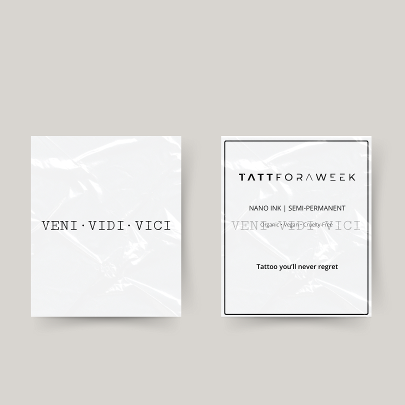 Temporary tattoo veni vidi vici