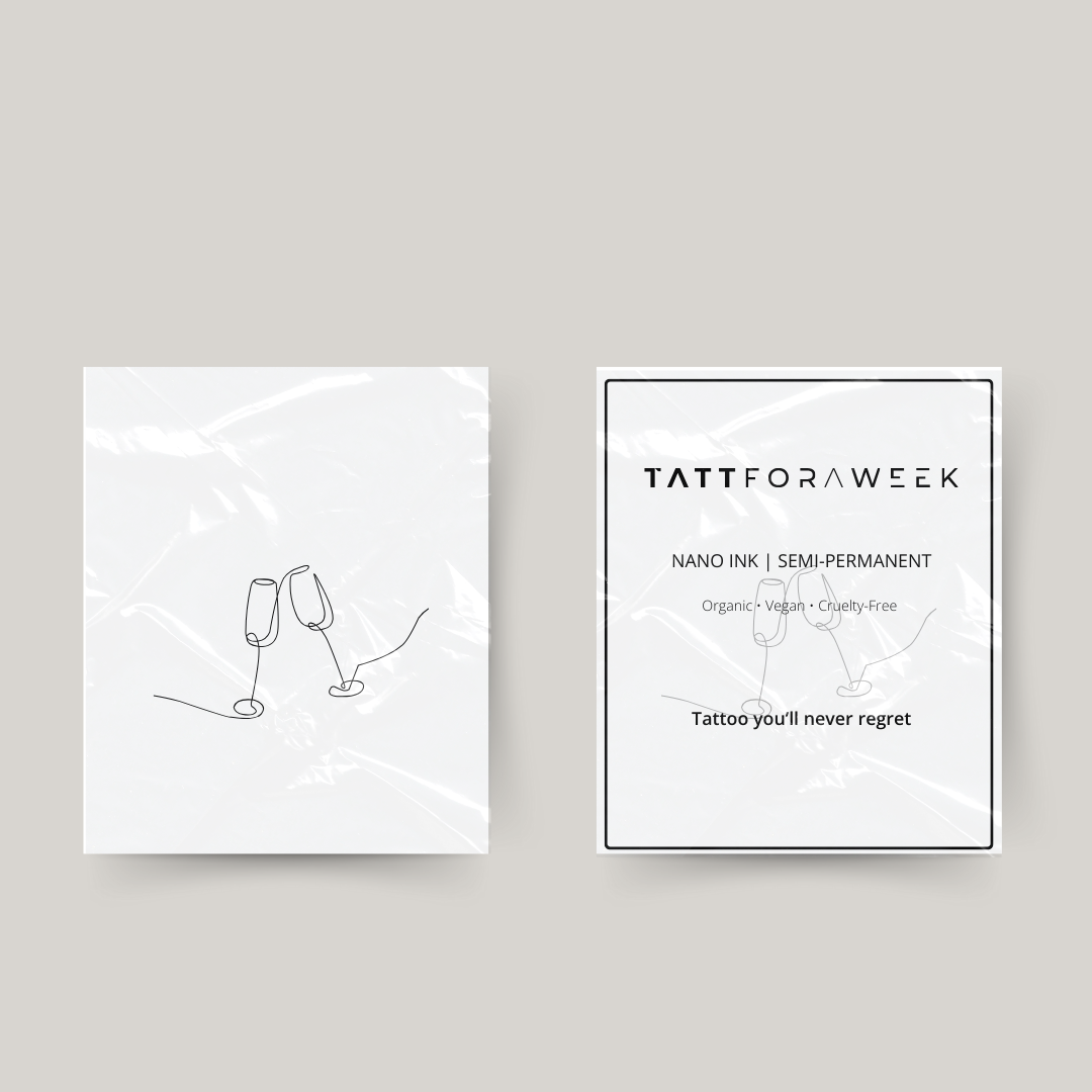 Temporary tattoo champagne glasses