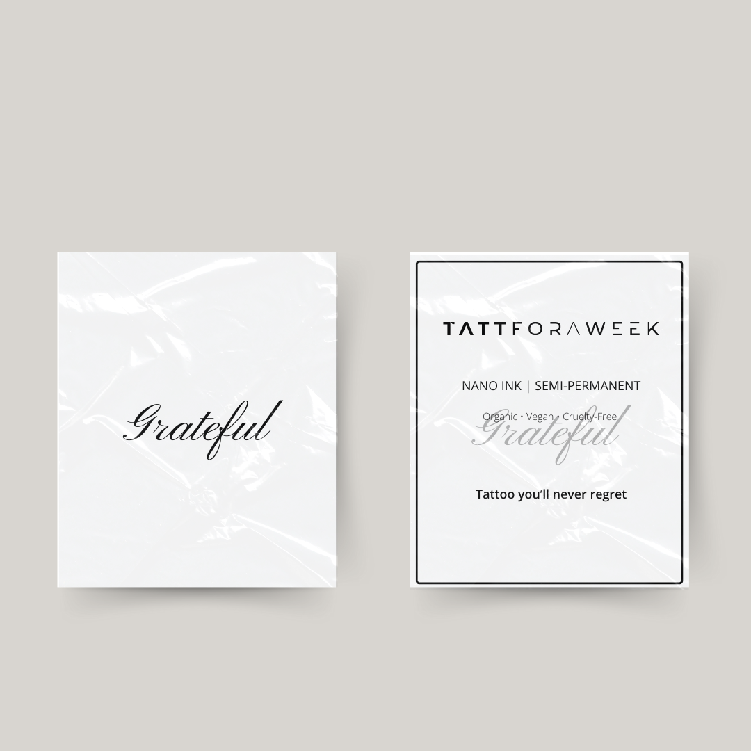 Temporary tattoo grateful