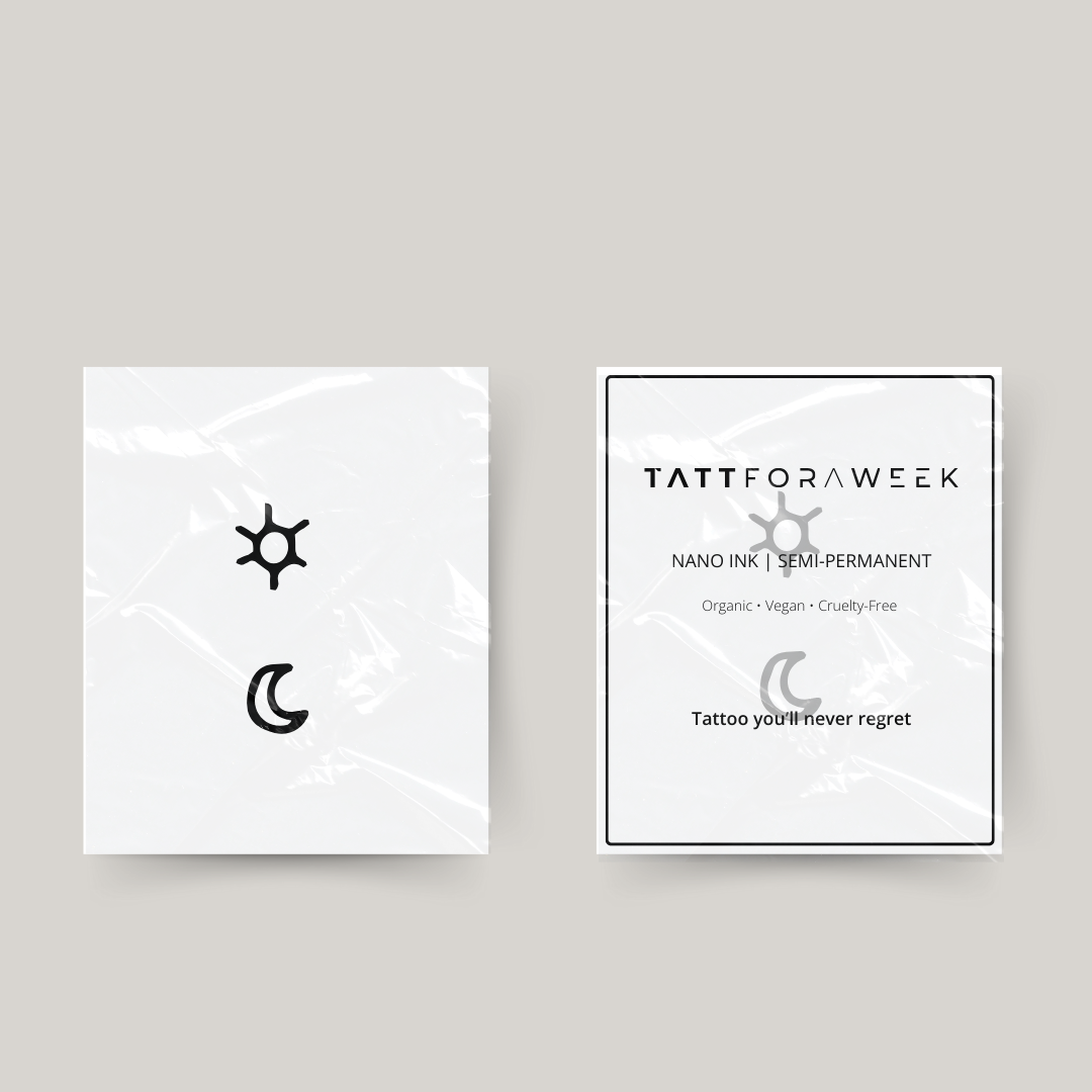 Temporary tattoo star and moon