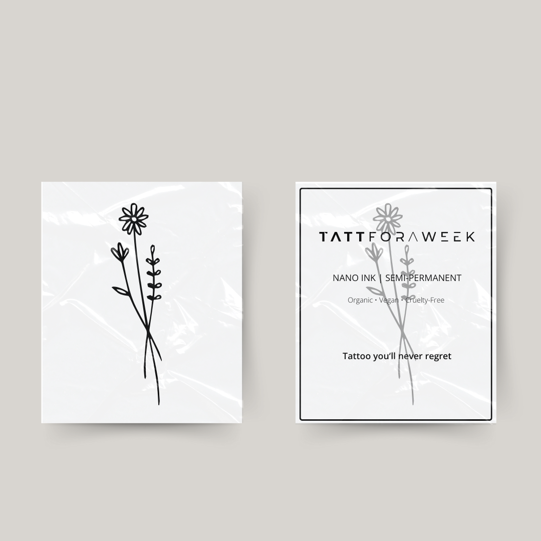 Temporary tattoo picked flowers