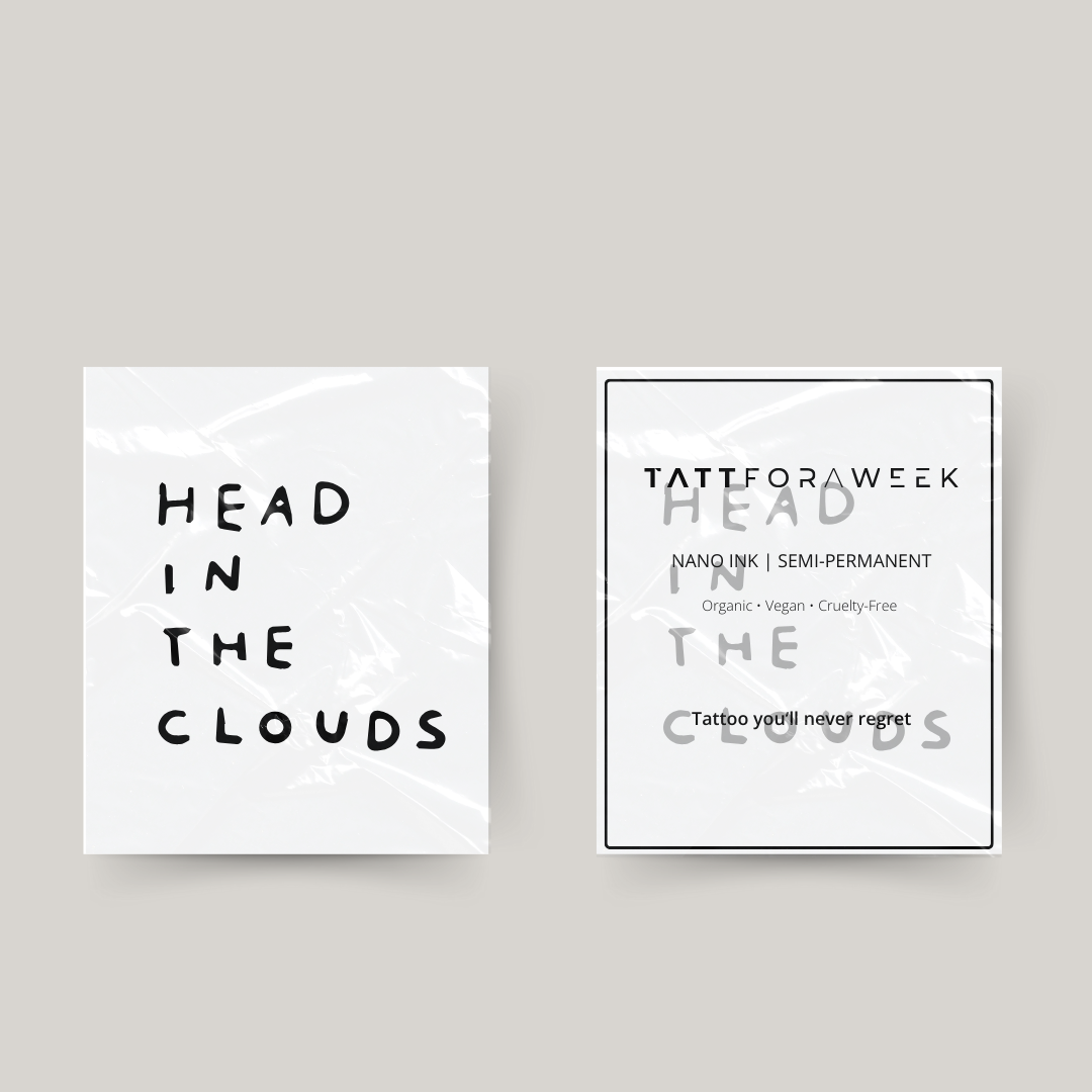 Temporary tattoo head in the clouds