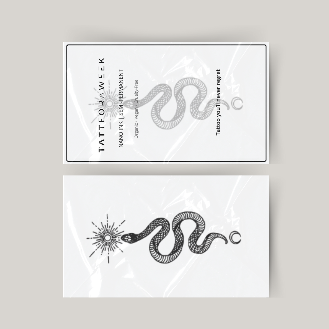 Temporary tattoo snake, sun and moon