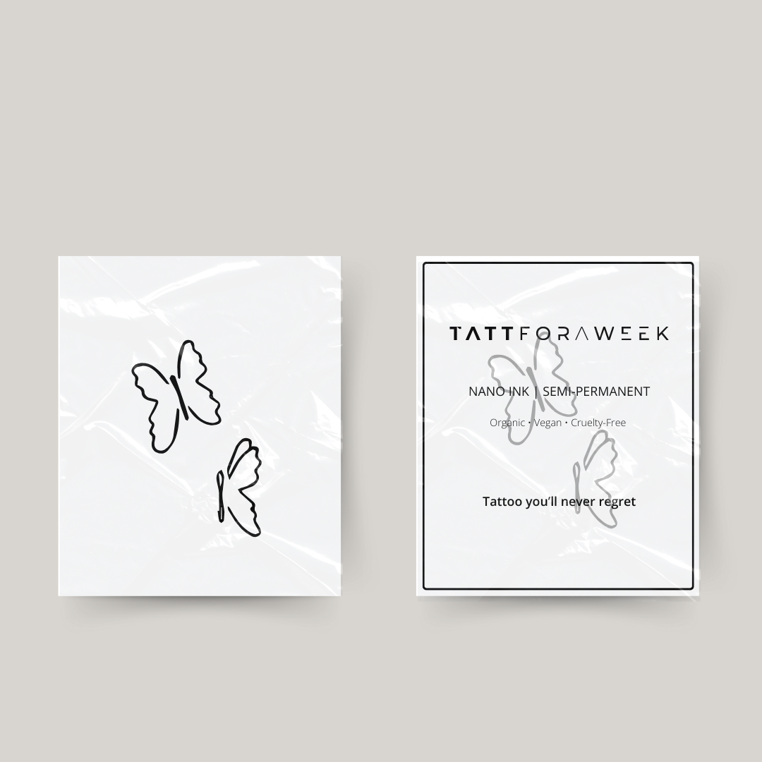 Temporary tattoo fineline butterflies