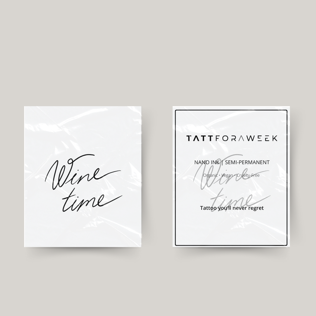 Temporary tattoo wine time