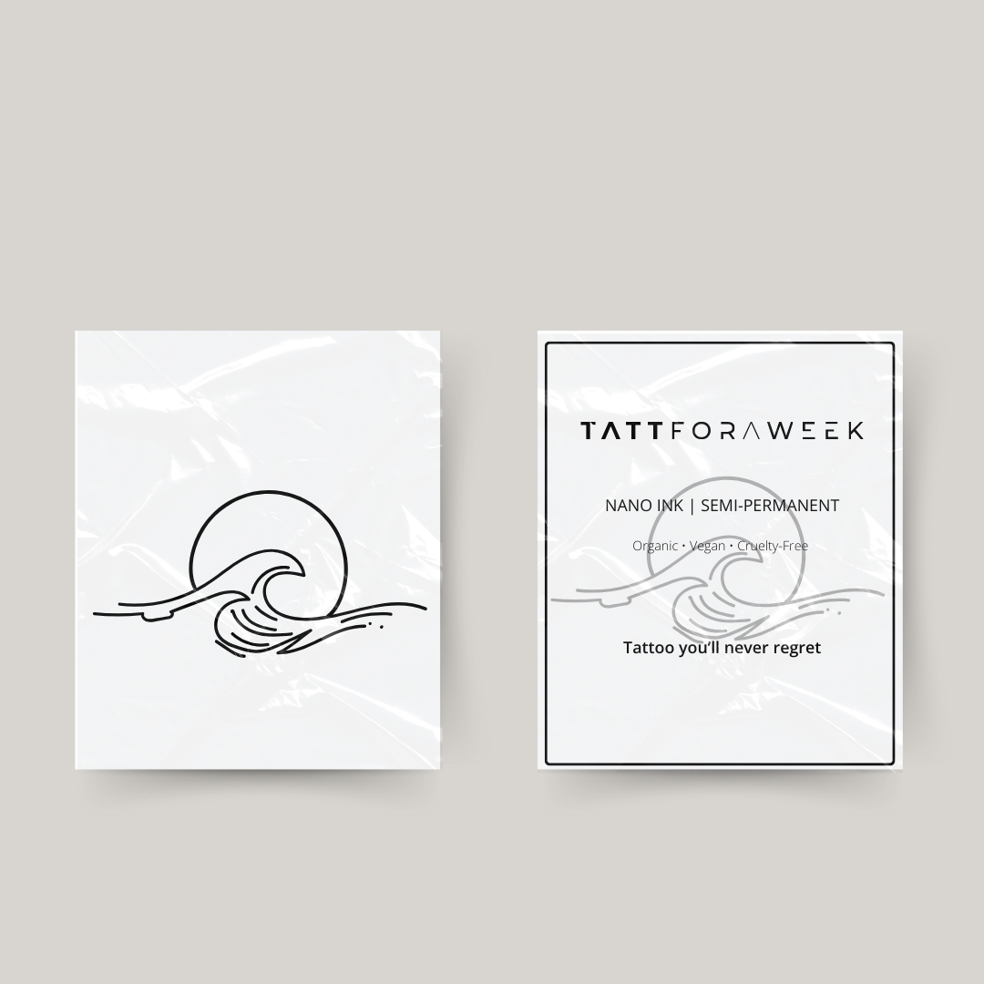 Temporary tattoo sea, sun and waves