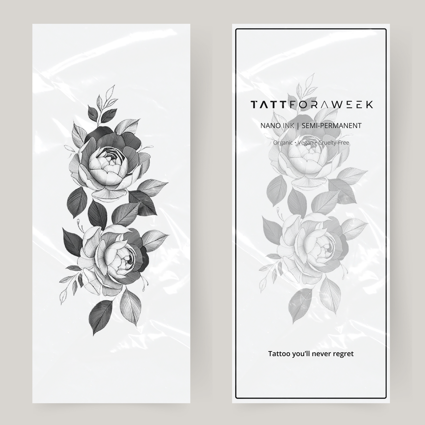 Large fake tattoo blooming roses