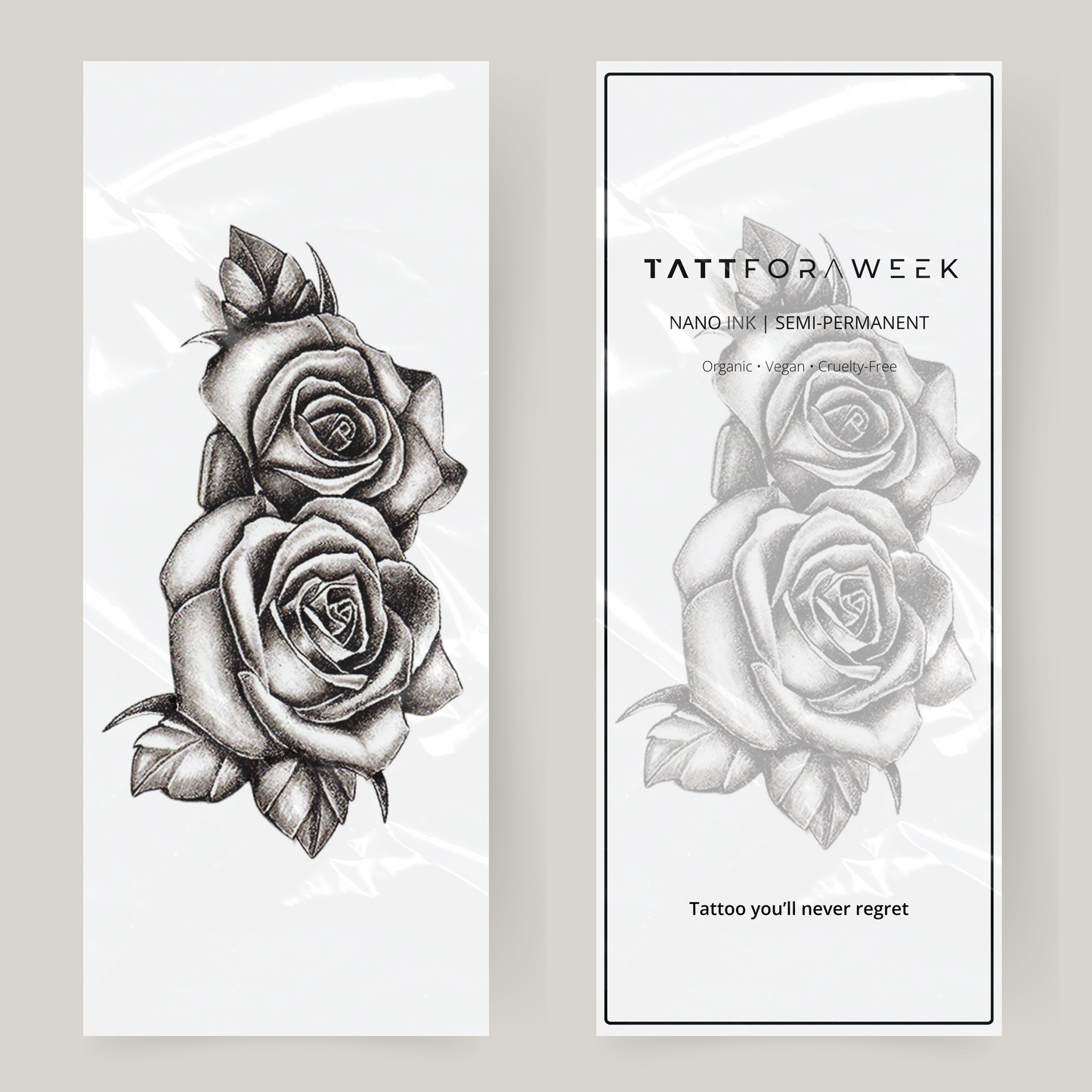 Large fake tattoo roses