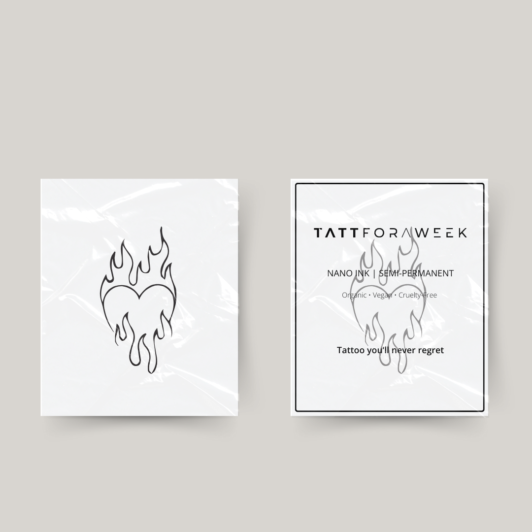 Tijdelijke tattoo vlammend hart