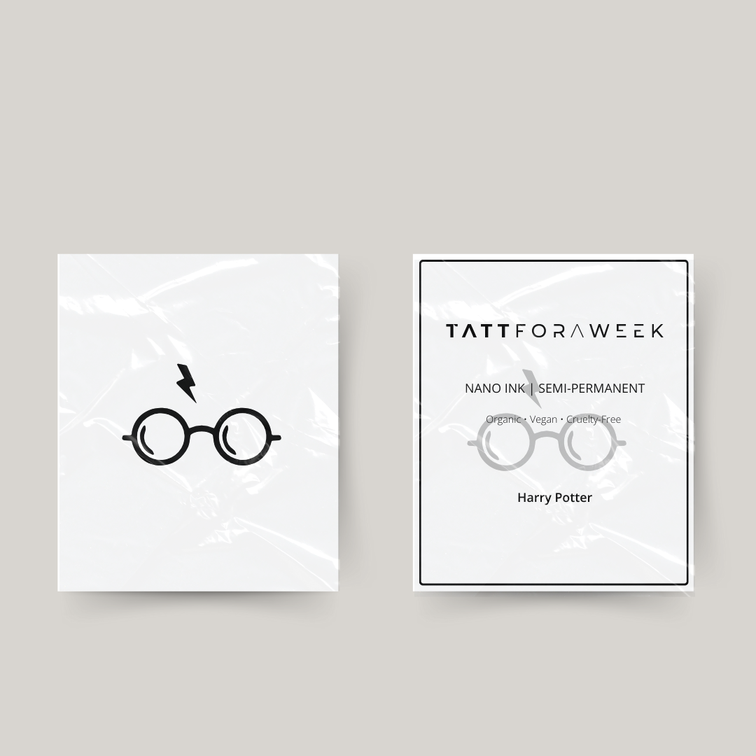 Tijdelijke tattoo bril met bliksem Harry Potter