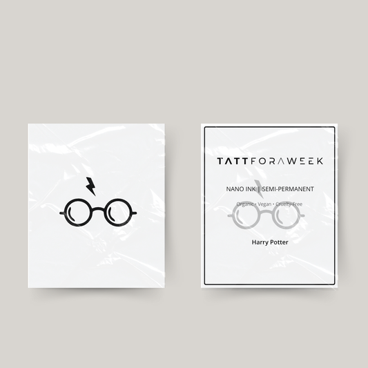Tijdelijke tattoo bril met bliksem Harry Potter