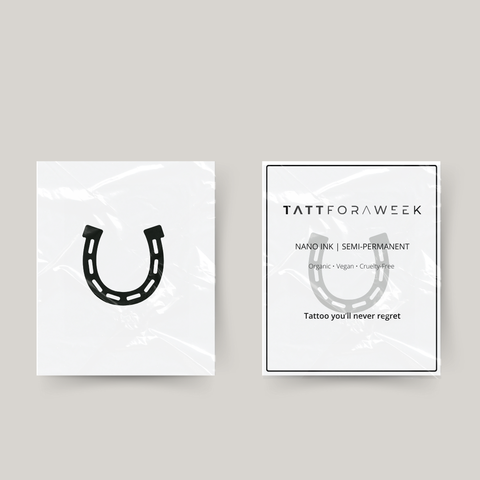 Temporary horseshoe tattoo