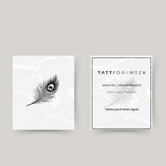 Temporary tattoo peacock feather