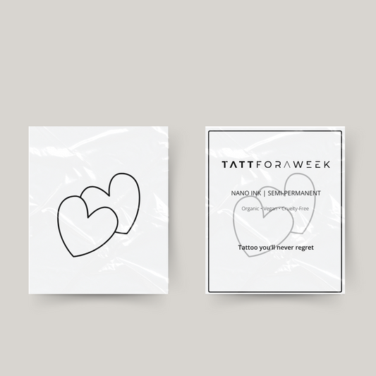 Temporary tattoo connected hearts