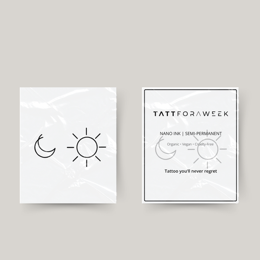 Tijdelijke matching tattoo sun & moon