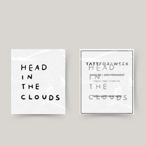 Temporary tattoo head in the clouds