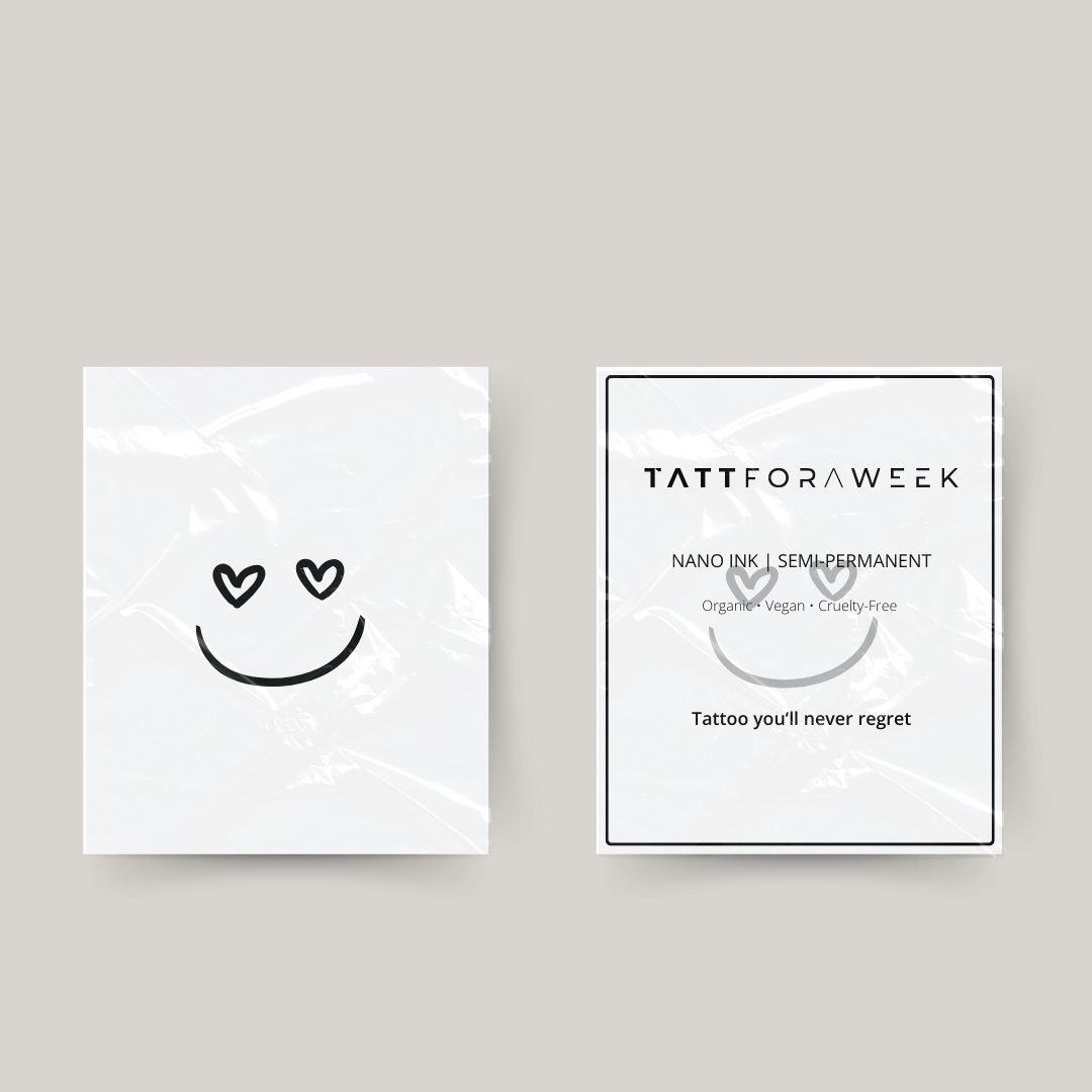 Temporary tattoo smiley hearts