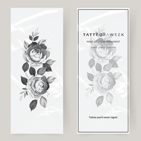 Large fake tattoo blooming roses