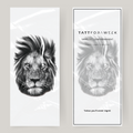 Large fake tattoo angry lion