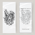 Large fake tattoo tiger with flowers